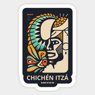 A Vintage Travel Art of Chichén Itzá - Mexico Sticker